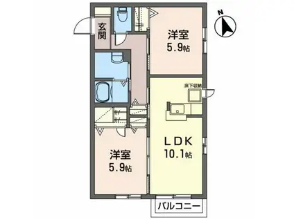 SUN SHINE V(2LDK/1階)の間取り写真