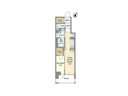 リビオメゾン横濱大通公園(1LDK/10階)の間取り写真