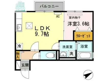 リッチローズ(1LDK/1階)の間取り写真