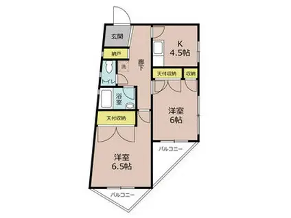 水谷ビル(2DK/3階)の間取り写真