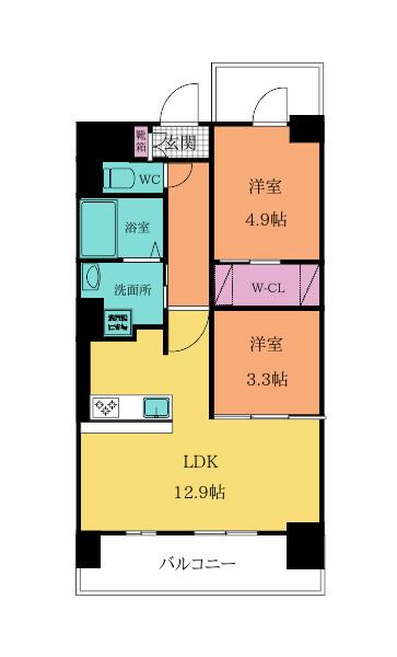 フローリィ279(2LDK/5階)の間取り写真