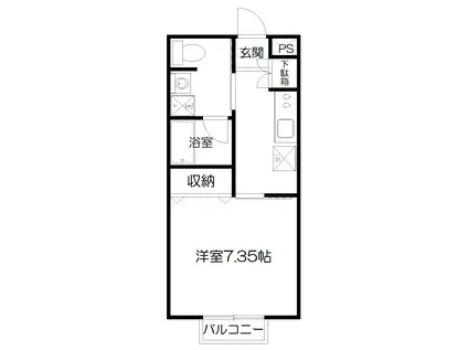 ブランドール高坂(1K/1階)の間取り写真