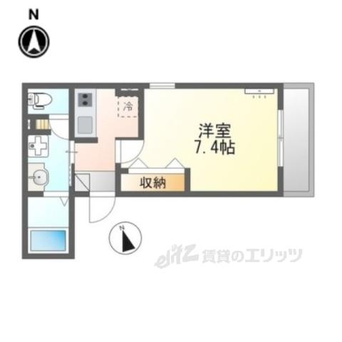 LALLURE御幸町(1K/1階)の間取り写真