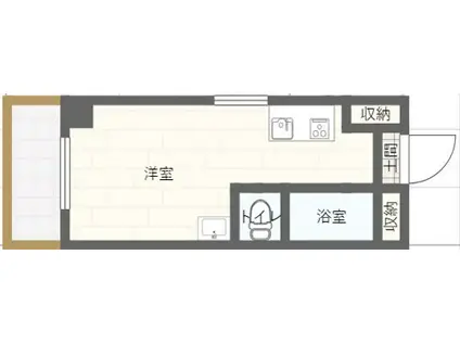 ヴィライースト(ワンルーム/2階)の間取り写真