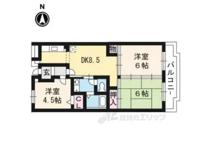 ローレルコート五番館(3DK/2階)の間取り写真