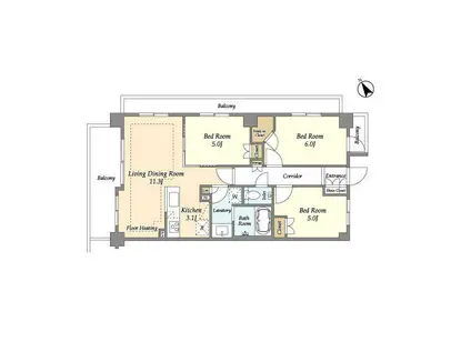 センチュリー尾山台グレイス(3LDK/3階)の間取り写真