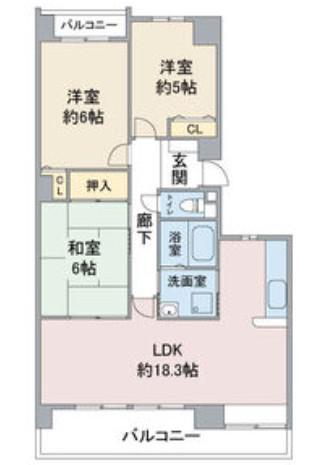 グラヂオーソ(3LDK/3階)の間取り写真