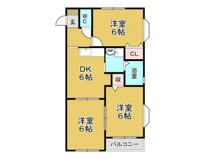 第5メゾンアカマ(3DK/1階)の間取り写真