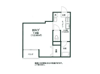 アッシュアール(ワンルーム/3階)の間取り写真