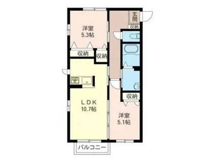 サントラフィネC(2LDK/2階)の間取り写真