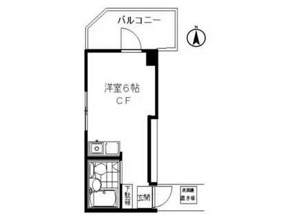スカイビル(ワンルーム/6階)の間取り写真