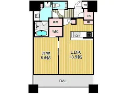 SHIROKANE THE SKY E棟 白金ザ・スカイ東棟(1LDK/24階)の間取り写真