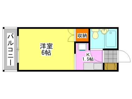 ドリームシティ(1K/2階)の間取り写真