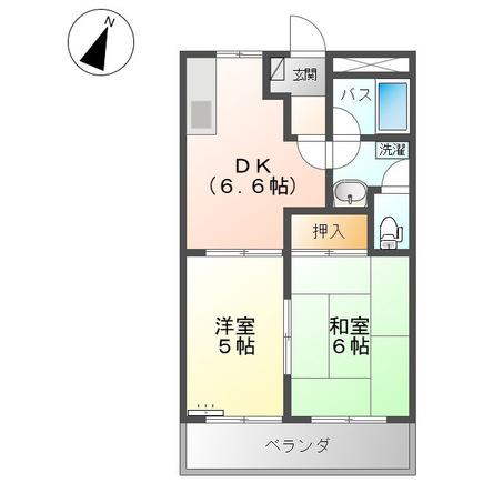 エスポワール小野(2DK/3階)の間取り写真