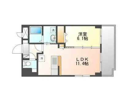 ビオラ G(1LDK/3階)の間取り写真