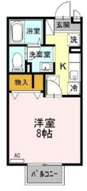 アネックスI(1K/1階)の間取り写真