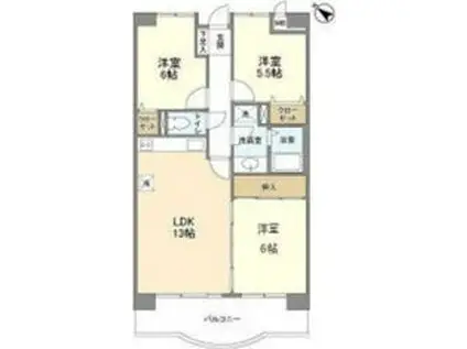 スカイハイツ平針(3LDK/6階)の間取り写真