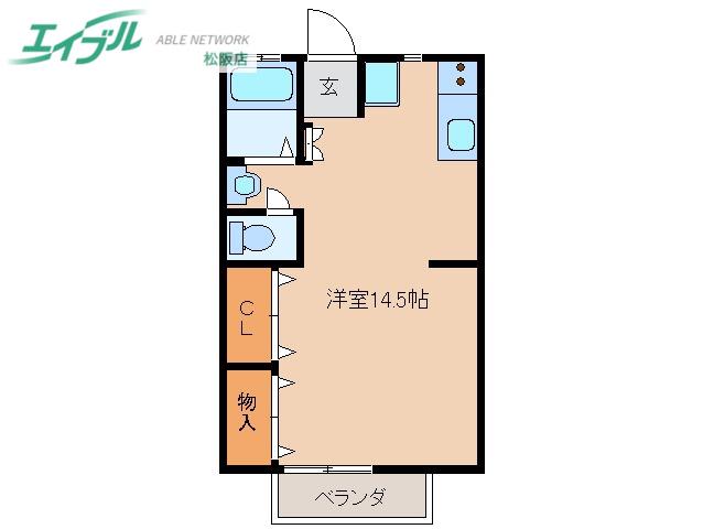 エクセルコトー(ワンルーム/1階)の間取り写真