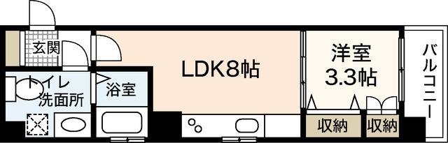 小町グランデ(1LDK/4階)の間取り写真