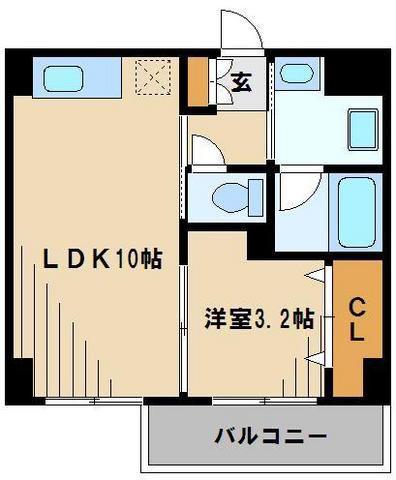 RHK栄和1(1LDK/4階)の間取り写真