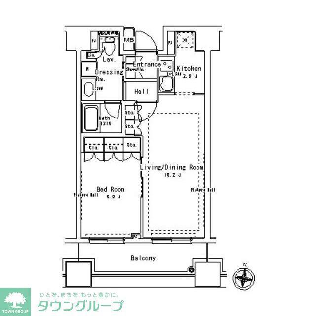 パークアクシス御茶ノ水ステージ(1LDK/3階)の間取り写真