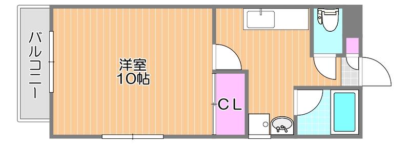 ケイズシティ豊成(1K/3階)の間取り写真