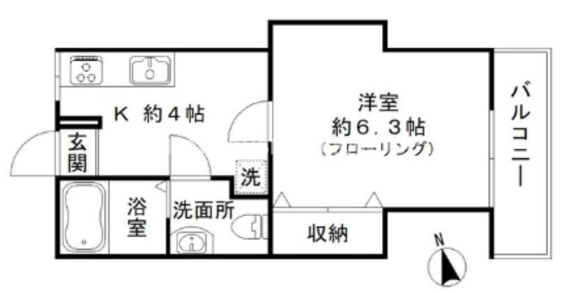 ハウス7(1K/2階)の間取り写真