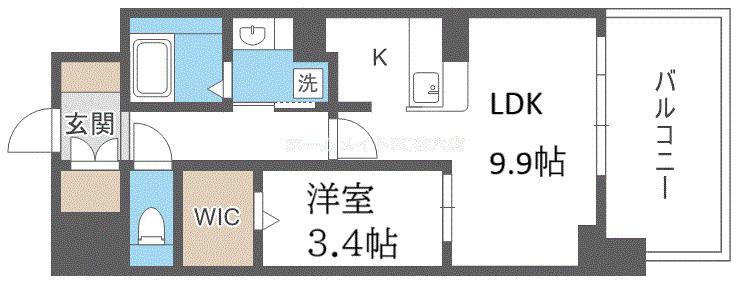LASANTE梅田北(1LDK/4階)の間取り写真