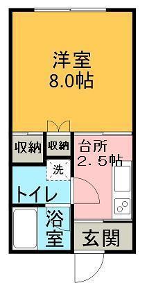 木村ハイツ(1K/1階)の間取り写真