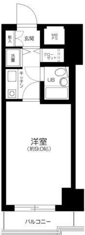 千駄木リリエンハイム(1K/4階)の間取り写真