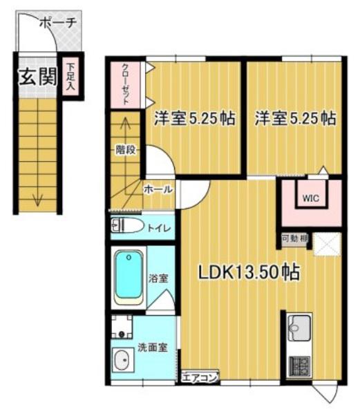 ファーレエストII 十和田宅建メイト(2LDK/2階)の間取り写真