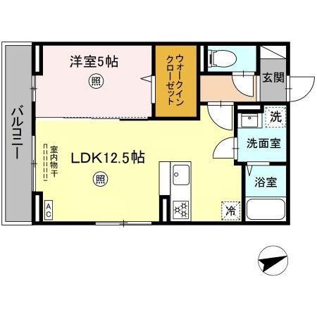 セラヴィ(1LDK/3階)の間取り写真