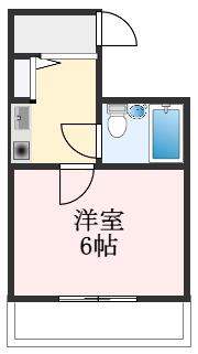 リバティーコート(1K/3階)の間取り写真