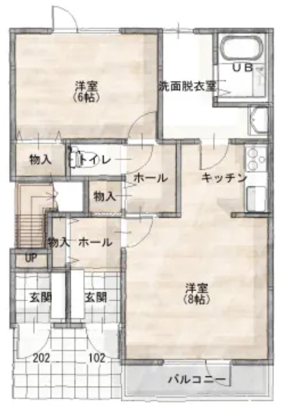 FUGA 北の峰 II(1LDK/1階)の間取り写真