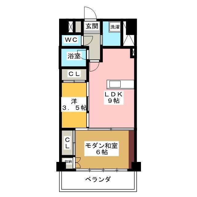 渋谷藤和コープ(2LDK/11階)の間取り写真