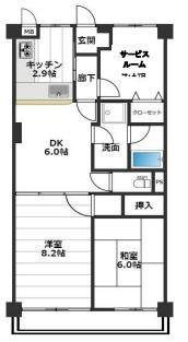 ベルドゥムール越谷茜町(2SLDK/1階)の間取り写真