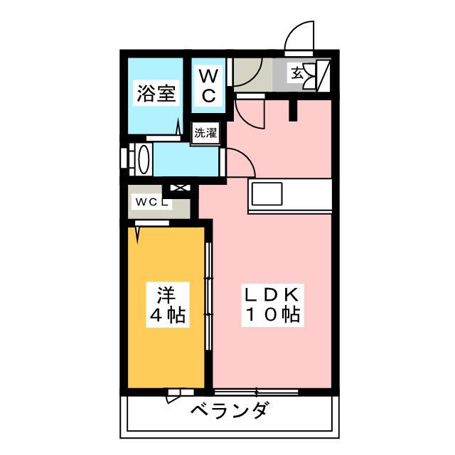 CITY HILLS(1LDK/2階)の間取り写真