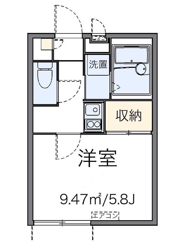 なでしこ(1K/1階)の間取り写真