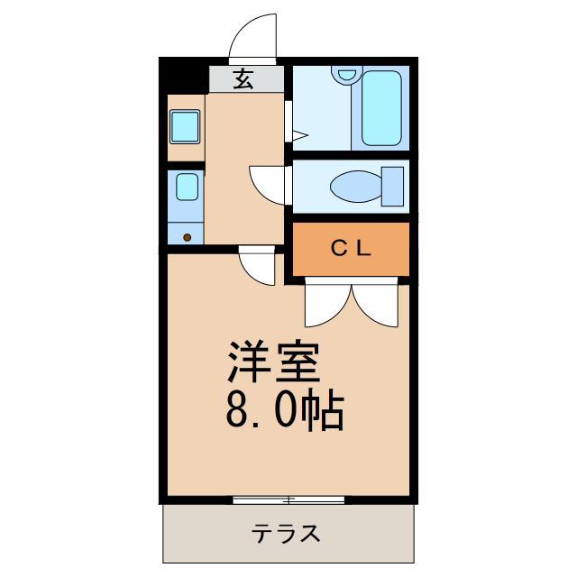 ドリームレジデンス1(1K/2階)の間取り写真