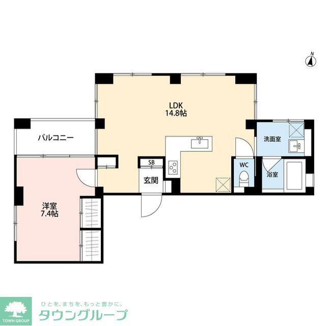 砧4丁目プロジェクト(1LDK/4階)の間取り写真