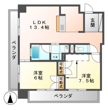 アーデン泉プレミア(2LDK/10階)の間取り写真