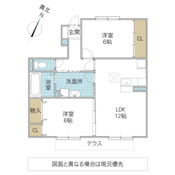 ワイズガーデンC(2LDK/1階)の間取り写真