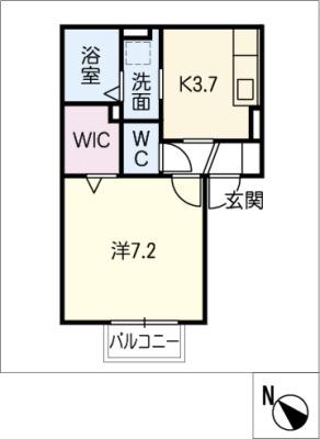 エトーレ(1K/1階)の間取り写真