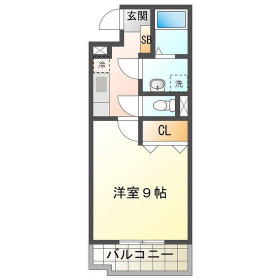 アーバングランツ三重(1K/2階)の間取り写真