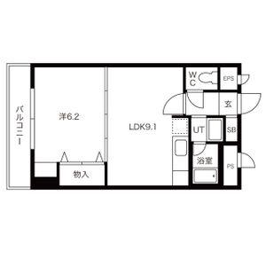 ハーモニー16(1LDK/4階)の間取り写真
