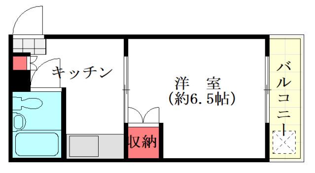 サムソン都町(1K/3階)の間取り写真