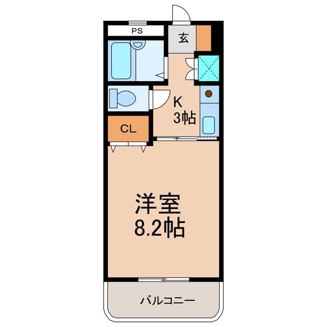 ACE FLATS(1K/2階)の間取り写真