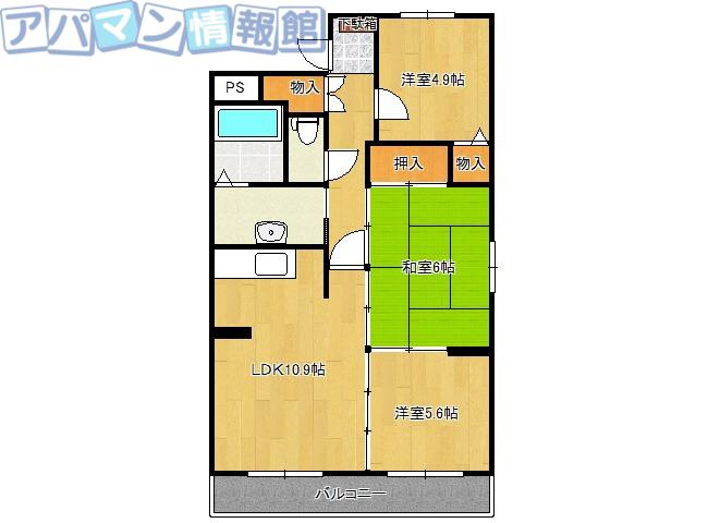 グランシャリオ(3LDK/2階)の間取り写真