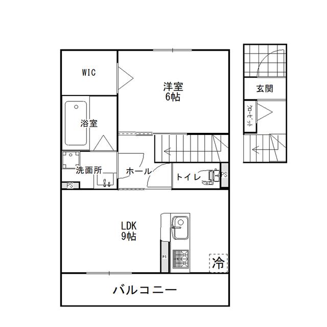 セリシエール大津(1LDK/2階)の間取り写真