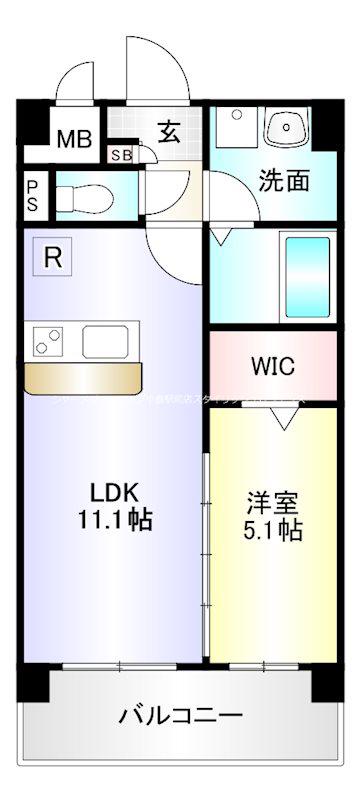 リオ ラクーコ(1LDK/6階)の間取り写真